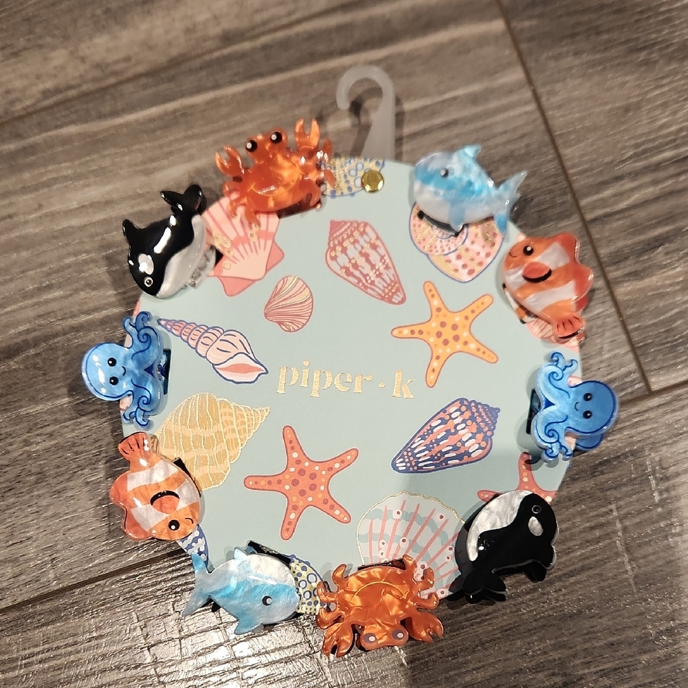 Piper-K Ocean Animal Hair Clips 10 Pieces